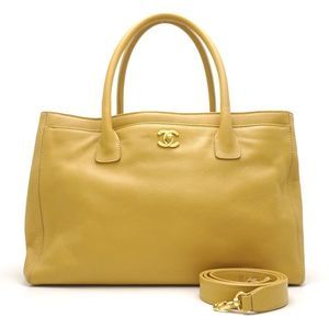 Chanel Executive Tote Bag 2way Leather Beige